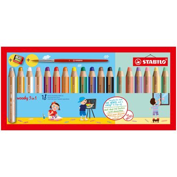 STABILO Woody 3 in 1 Multicolore 18 pz