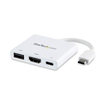 STARTECH Adattatore Multifunzione USB-C a HDMI 4k con Power Delivery e porta USB-A - Bianco