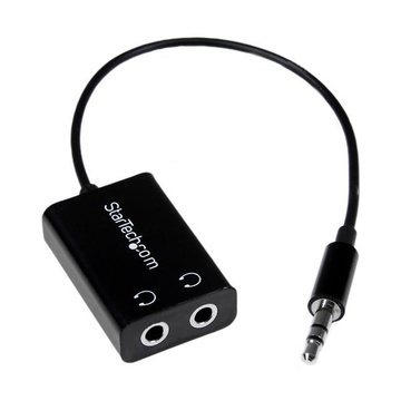 STARTECH Splitter mini jack per auricolari slim nero 3,5 mm