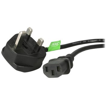 STARTECH Cavo di alimentazione per PC da BS 1363 a C13 1m, Cavo di alimentazione AC del Regno Unito 18AWG, 10A 250V, cavo di ricambio, cavo del bollitore /cavo di corrente UK, cavo di alimentazione TV