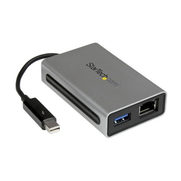 STARTECH Adattatore di rete Thunderbolt a Gigabit Ethernet - Convertitore esterno da TB a RJ45 con porta USB 3.0 integrata