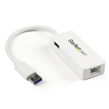 STARTECH Adattatore USB 3.0 a Ethernet Gigabit NIC con porta USB - Bianco