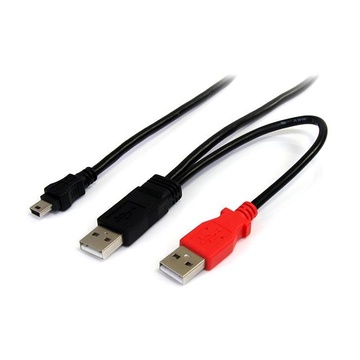 STARTECH Cavo a doppia alimentazione per disco rigido esterno HDD a splitter Y - cavo USB A a mini B da 1,8m