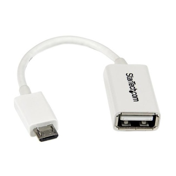 STARTECH Cavo Adattatore micro USB a USB femmina OTG da viaggio 12cm M/F - Bianco