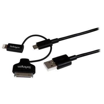 .Com cavo di ricarica 3 in 1 da 1m - multi usb a lightning o dock a 30 pin o micro-usb per iphone / ipad / ipod / android - certificato apple mfi - usb 2.0