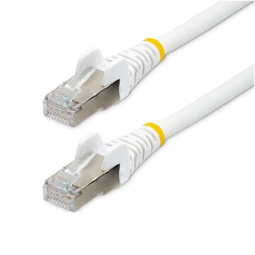 .Com cavo ethernet cat 6a - 5m - bianco - cavo di rete lan low smoke zero halogen (lszh) - 10gbe 500mhz 100w poe++ - filo/cavo patch schermato s/ftp con spinotto rj45 antigroviglio e rilievi di trazione