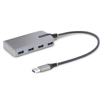 .Com hub usb a 4 porte - hub usb 3.0 5gbps alimentato via bus - hub splitter da usb-a a 4x usb-a portatile per desktop/notebook con ingresso di alimentazione ausiliaria opzionale - cavo da 30 cm