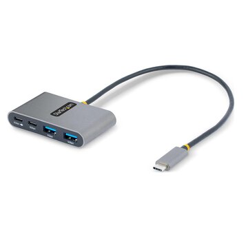 STARTECH .com Hub USB-C a 4 porte con 100W Power Delivery Pass-Through - Adattatore USB C a 2x USB-A + 2x USB-C - USB 3.0 5Gbps - Cavo lungo 30cm - Hub multiporta USB Type-C a USB-A/C portatile