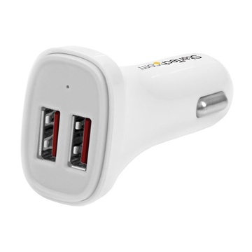 Usb2pcarwhs caricabatterie per dispositivi mobili auto bianco