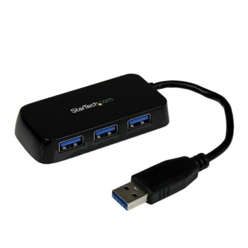 Hub mini usb 3.0 superspeed a 4 porte portatile - nero