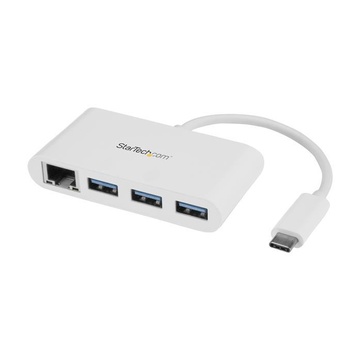 STARTECH Hub USB 3.0 a 3 porte con Gigabit Ethernet - USB-C a 3x USB-A - Bianco