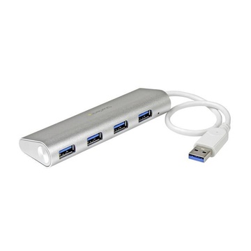 STARTECH Hub USB 3.0 a 4 porte compatto e portatile con cavo integrato
