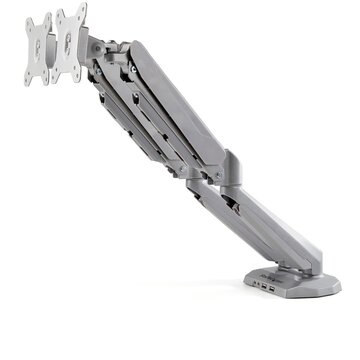 STARTECH Supporto per due monitor con montaggio su scrivania con pass-through USB a 2 porte integrato