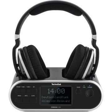 TechniSat StereoMan 2 DAB+ Auricolare Con cavo e senza cavo A Padiglione MUSICA Nero