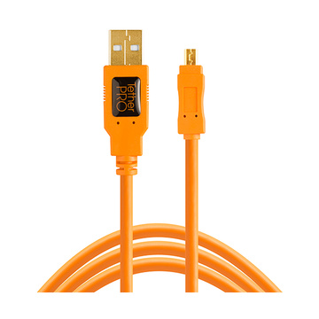 Tether Tools USB 2.0 A to Mini-B 8 pin 15' Arancione