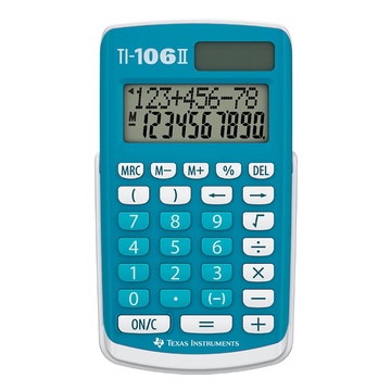 Texas Instruments TI-106 II Calcolatrice di base Turchese, Bianco