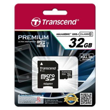 Transcend 32GB microSDHC Classe 10 UHS-I + Adattatore