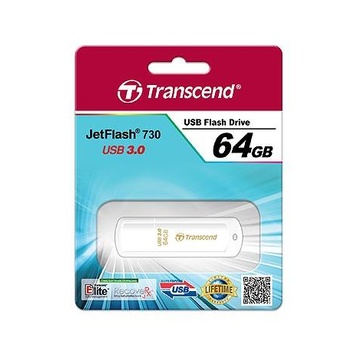 Transcend JetFlash 730 64GB USB 3.0 USB 3.0 (3.1 Gen 1) Connettore USB di tipo A Bianco