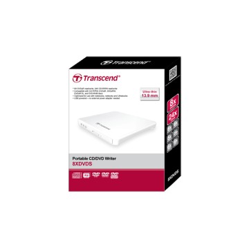 Transcend Lettore di disco ottico USB 2.0 Bianco