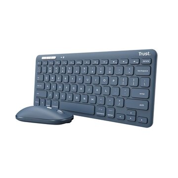 Lyra tastiera mouse incluso rf senza fili + bluetooth qwerty italiano blu