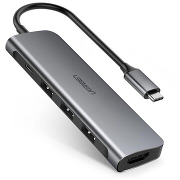 Ugreen 50209 hub di interfaccia USB 3.2 Gen 1 (3.1 Gen 1) Type-C 5000 Mbit/s Nero, Grigio