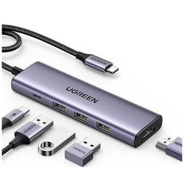 Revodok 5-in-1 4k hdmi usb-c hub mit 3x usb-a 3.0