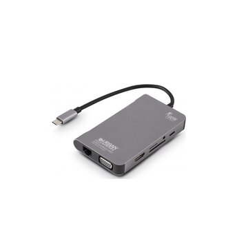 URBAN FACTORY TCM16UF Replicatore di porte e docking station per notebook Cablato USB 3.2 Gen 1 (3.1 Gen 1) Type-C Grigio