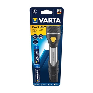 Varta Day Light Multi LED F20 Torcia a mano Nero, Argento, Giallo