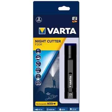 Varta Night Cutter F20R Torcia a mano LED Nero