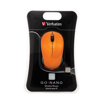 Verbatim GO NANO RF Wireless 1600DPI Arancione Ambidestro