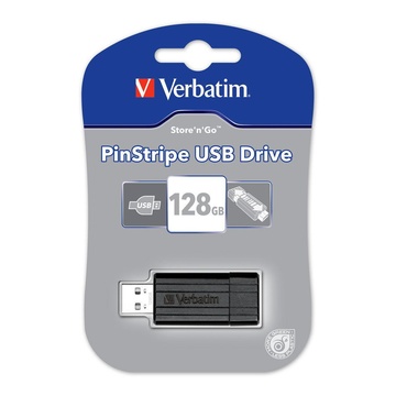 Verbatim PinStripe 128GB USB2.0 Nero