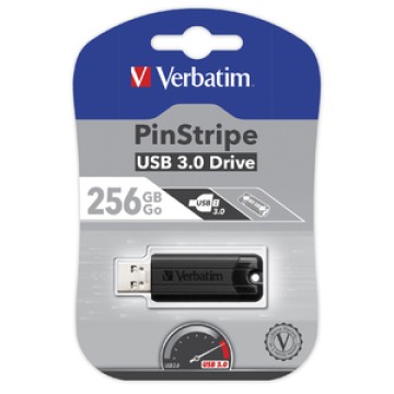 Verbatim PinStripe 256GB USB 3.0 Tipo-A Nero