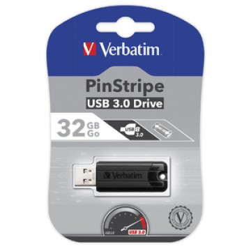 Verbatim PinStripe 32GB USB 3.0 Tipo-A Nero