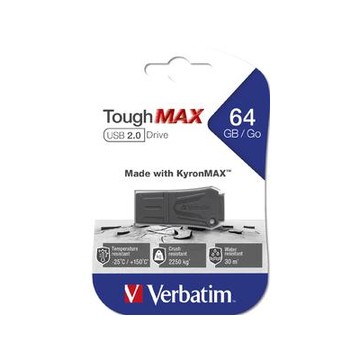 Verbatim ToughMAX 64GB USB 2.0 Capacity Nero