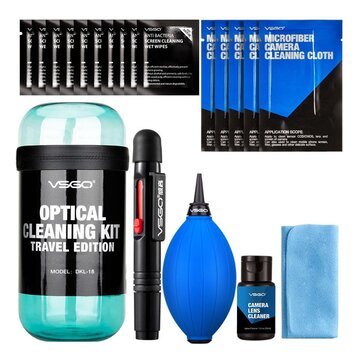 Optical cleaning kit travel blue