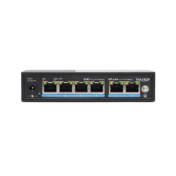 Security switch poe+ (unmanaged) 4 porte 10/100 fe + 2 porte uplink 10/100 fe