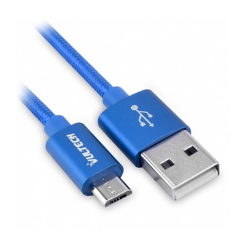 Vultech SM-N31BL cavo USB 1 m 2.0 USB A Micro-USB B Blu, Argento