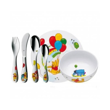 WMF 12.8350.9964 Set Posate 6 pezzi in Porcellana a tema Winnie The Pooh