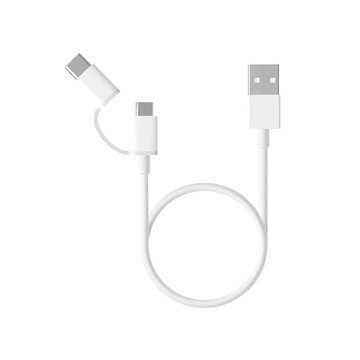 Xiaomi Mi 2-in-1 USB Cable 30cm cavo USB 0,3 m USB 2.0 USB A B Bianco