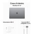 Apple MacBook Air 15'' M3 chip con core 8 CPU e core 10 GPU, 8GB, 512GB SSD Grigio Siderale