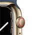 Apple Watch Series 7 GPS + Cellular 45 mm in acciaio inossidabile color Oro con Cinturino Sport Blu Abisso
