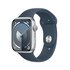 Apple Watch Series 9 GPS Cassa 45mm in Alluminio Argento con Cinturino Sport Blu Tempesta - M/L