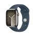 Apple Watch Series 9 GPS + Cellular Cassa 45mm in Acciaio inossidabile con Cinturino Sport Blu Tempesta - S/M