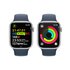Apple Watch Series 9 GPS + Cellular Cassa in Alluminio Argento con Cinturino Sport Blu Tempesta - 45mm - M/L