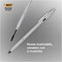 Bic Cristal Re'New, Penna Ricaricabile Nera a Sfera, Fusto in Metallo (Punta 1mm), Confezione 1 Penna + 2 Ricariche