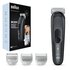 Braun BodyGroomer Rifinitore Corpo 3 BG3340 Nero/Grigio Depilazione Da Uomo Con Pettine Per Le Aree Sensibili