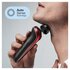 Braun Series 6 61-R1200s Rasoio Elettrico Uomo Con Accessorio Rifinitore Di Precisione EasyClick SensoFlex Wet&Dry Ricaricabile Rosso