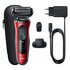 Braun Series 6 61-R1200s Rasoio Elettrico Uomo Con Accessorio Rifinitore Di Precisione EasyClick SensoFlex Wet&Dry Ricaricabile Rosso