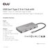 Club3D CSV-1594 replicatore di porte e docking station per laptop USB 3.2 Gen 1 (3.1 Gen 1) Type-C Nero, Grigio