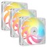Corsair Confezione da tre ventole PWM con rotori inversi da 120 mm RS120-R ARGB - Bianco
